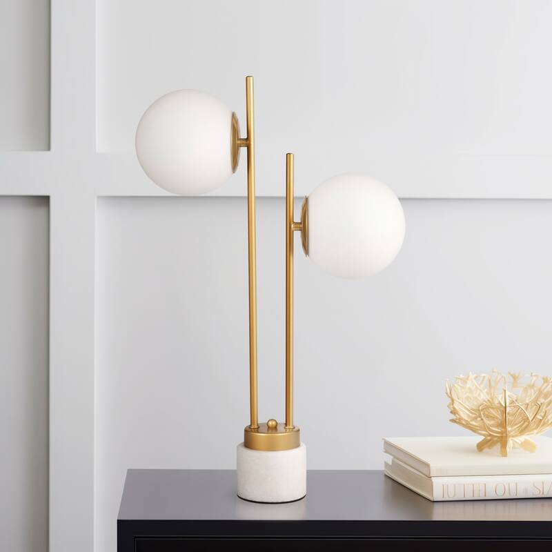 Sagebrook Home Modern Glam 23" Gold Glass/Brass Table Lamp - 15" x 4" x 23" - 15" x 4" x 23" - Satin Brass