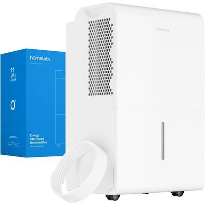 hOmeLabs 50 Pint Wi-Fi Dehumidifier with Pump, Up to 7,000 Sq Ft (MAX 120 Pint at 95°F, 90% RH) - For Rooms, Offices, Basements