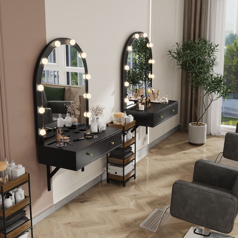 Floating Makeup Vanity Desk with Mirror