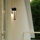 preview thumbnail 4 of 9, VAXCEL Sawyer 14.25 in. H 1-Light Matte Black Contemporary Outdoor Wall Sconce, Steel, Clear Seeded Glass Shade, Integrated LED