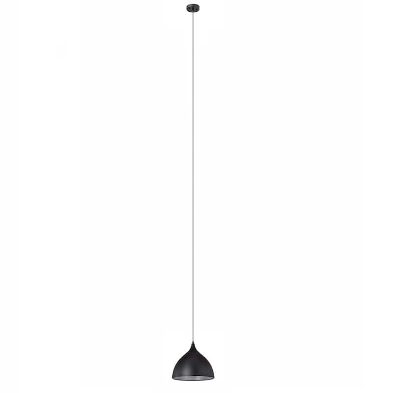 1-light Textured Black Hanging Pendant
