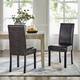 Monsoon Villa Faux Leather Parson Dining Chairs (Set of 2) - Dark Brown