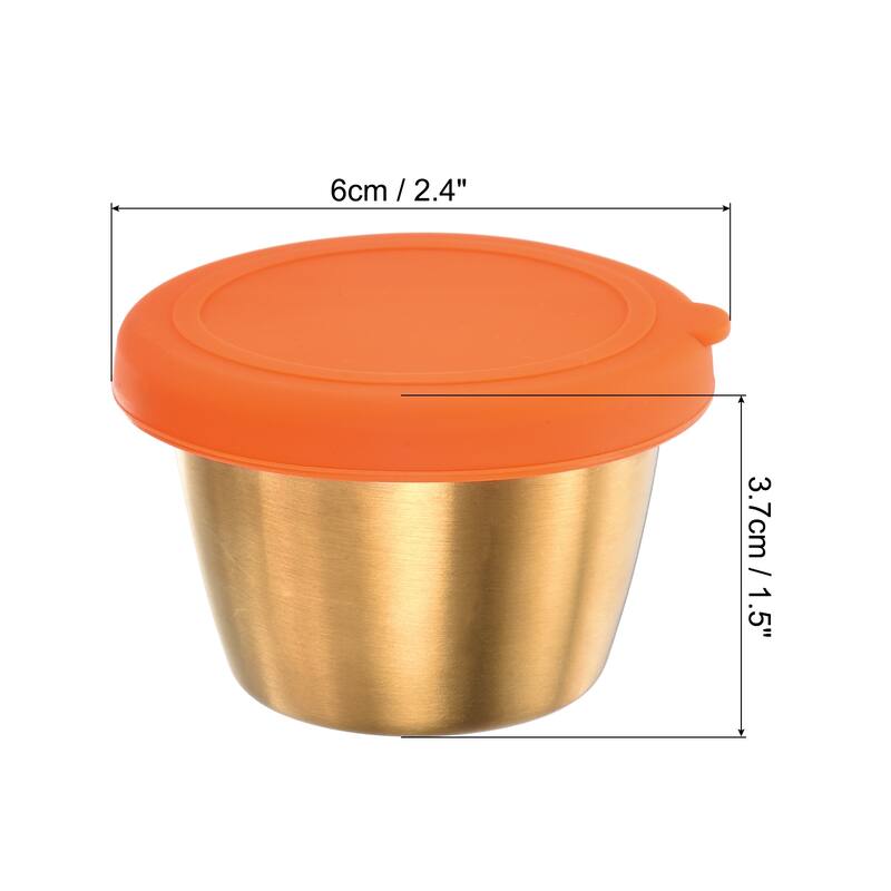 3pcs Condiment Cups Containers w Lids 2.4oz Salad Dressing Container - 2.4" W x 1.5" H