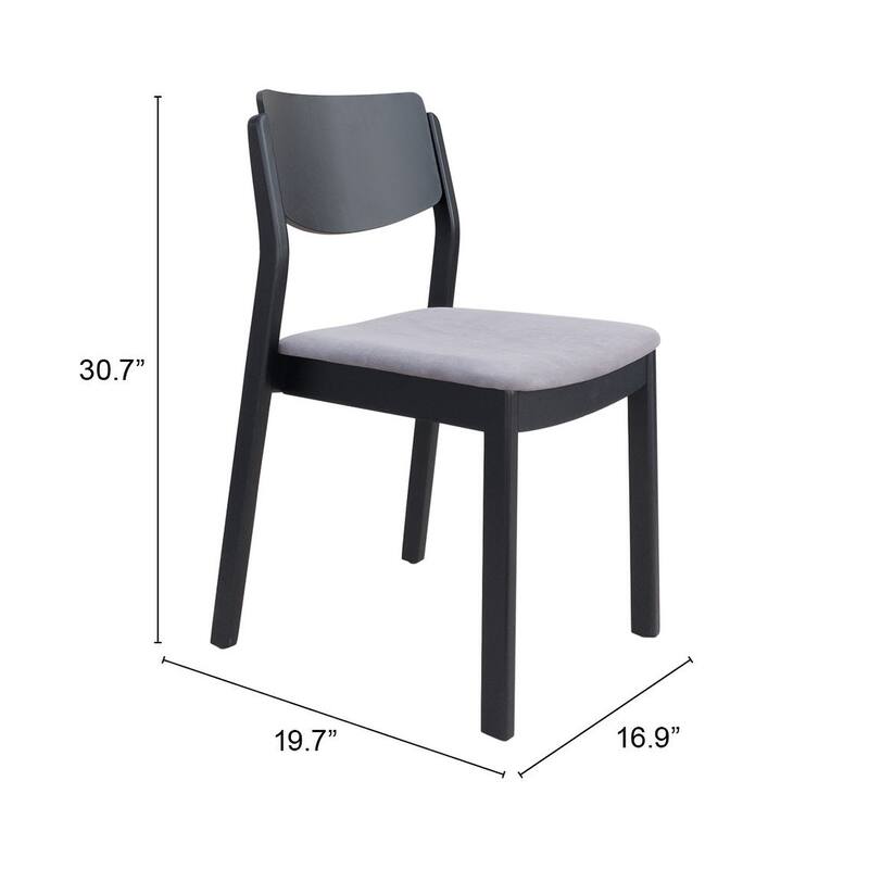Cold Moon Dining Chair (Set of 2) Gray & Black - 54 x 84