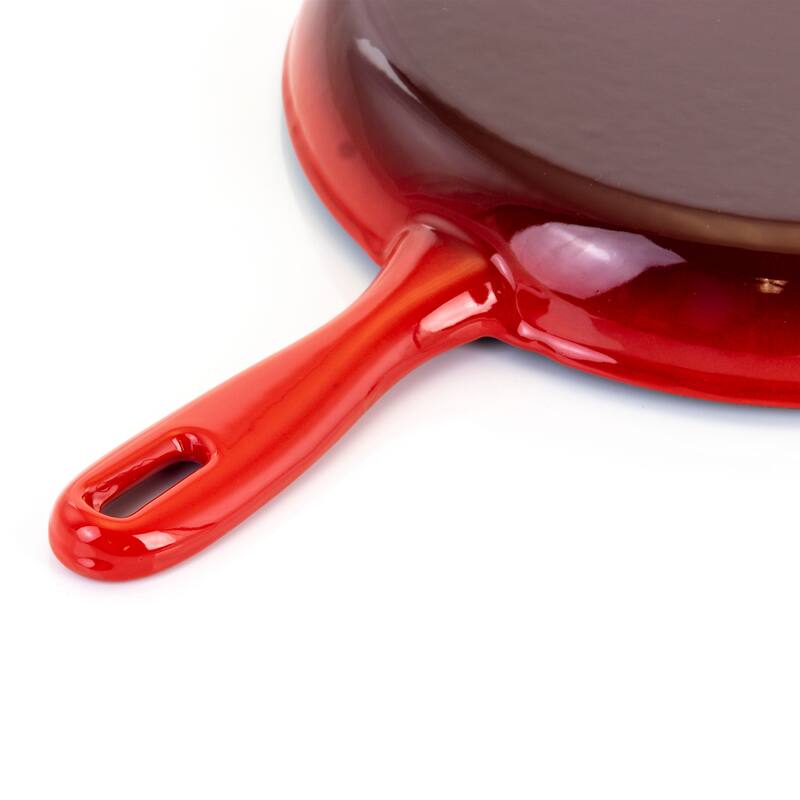 MegaChef Round 10.25in Cast Iron Skillet with Ombre Enameled Coating
