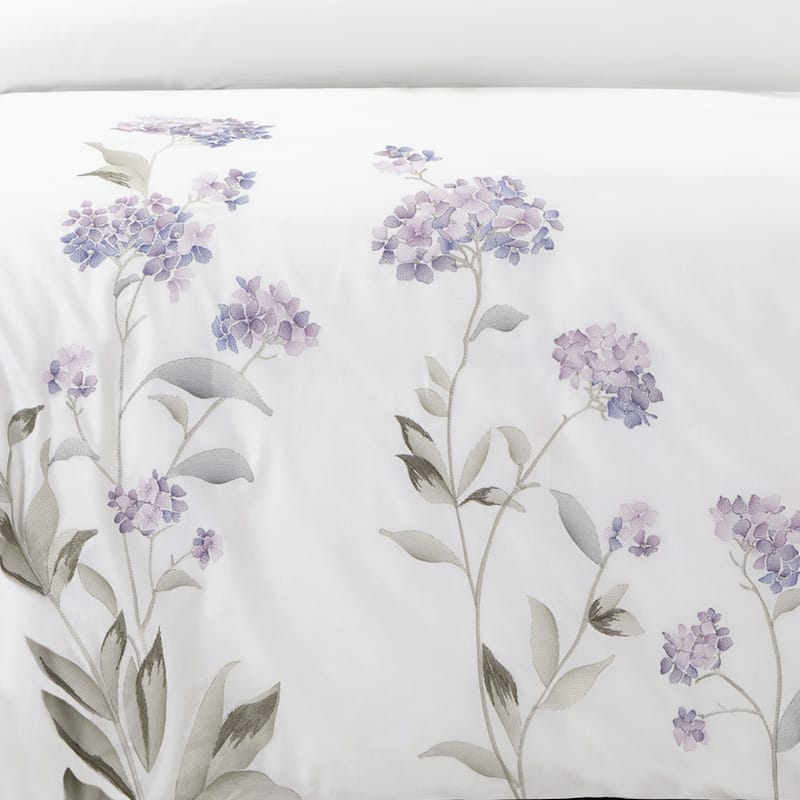 Broderie ensemble housse de couette Collection Hydrangea Embroidery Duvet Set Violet