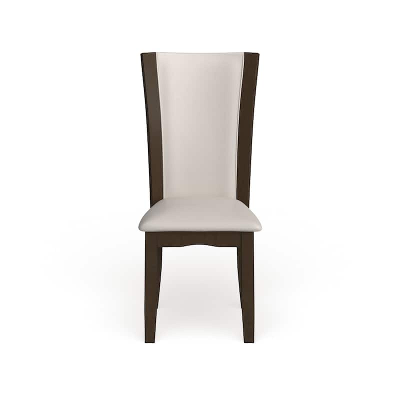 Mario II Contemporary White Faux Leather Dining Chairs by Furniture of America (Set of 2)