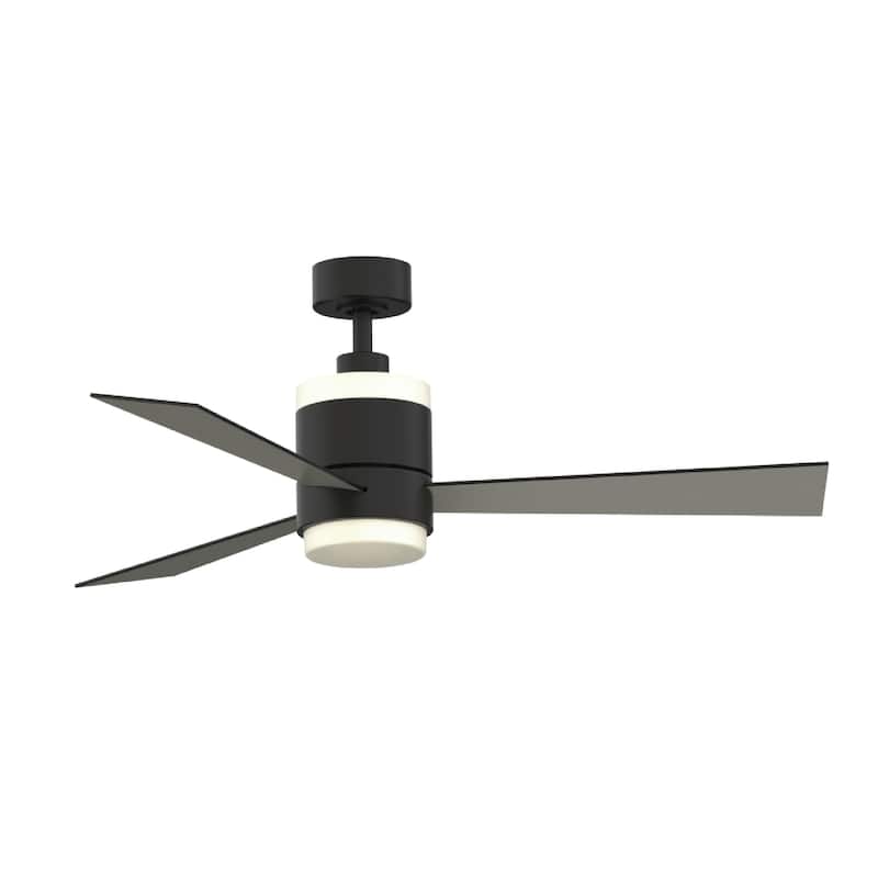 Fanimation Studio Collection Upright 48 inch Black Ceiling Fan with LED Light and Remote - Black - Remote