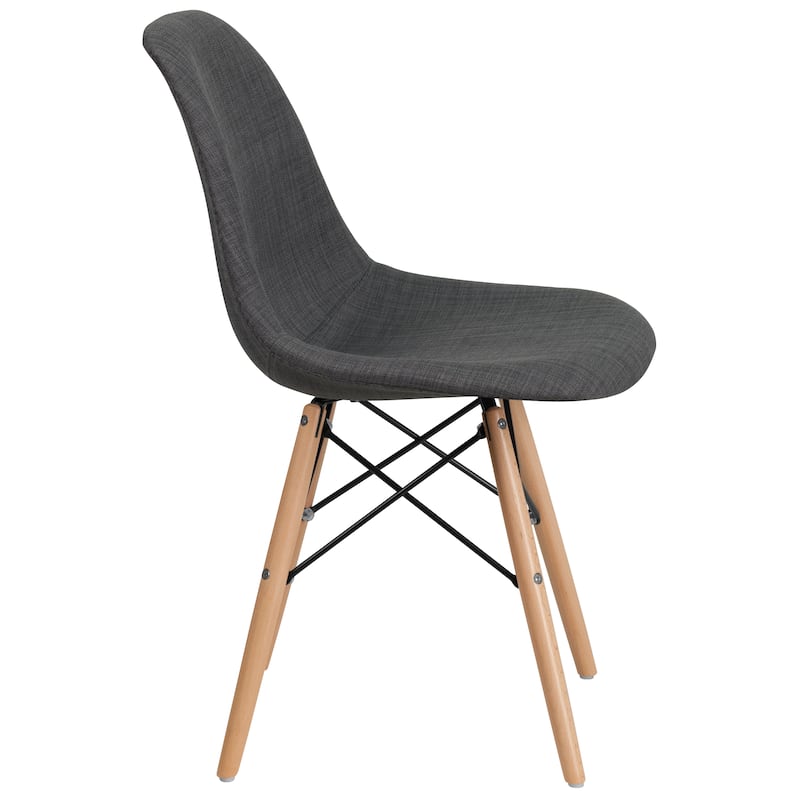 2 Pack Elon Series Fabric Chair with Wooden Legs