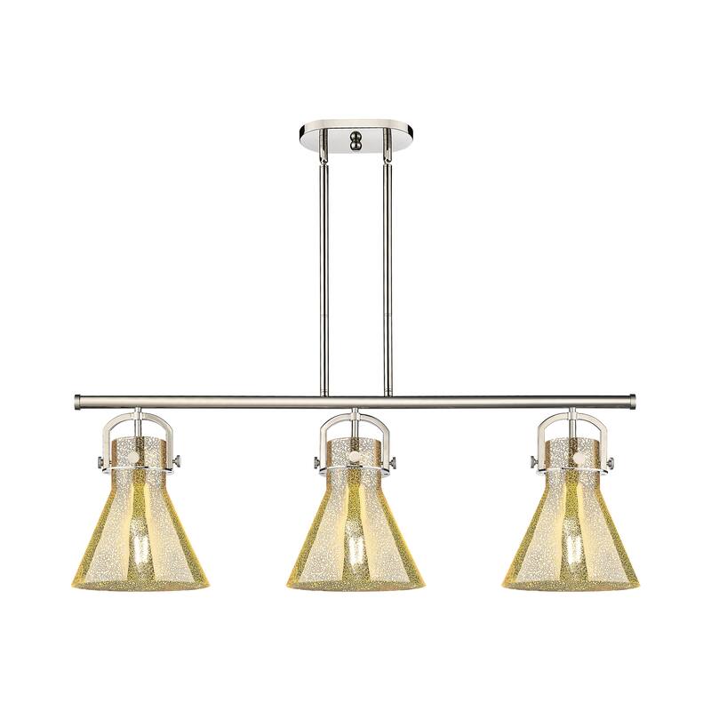 Innovations Lighting Urban Downtown - Newton Cone - 3 Light 42" Stem Hung Arched-Frame Island Light