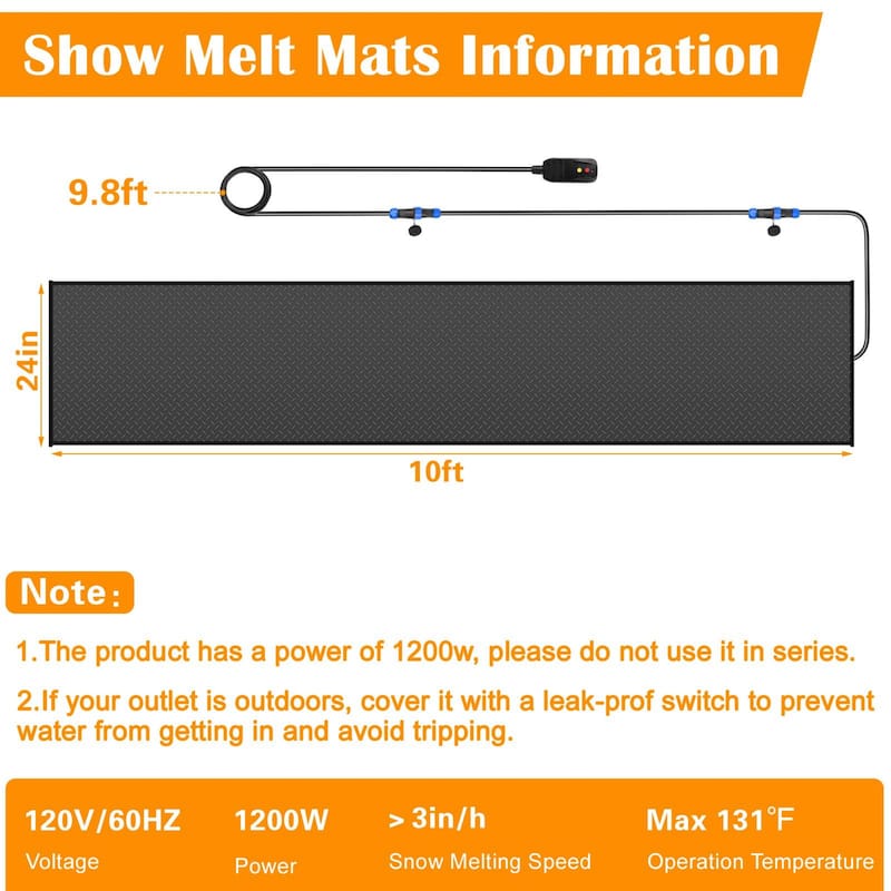 DoCred Heated Snow Melting Mat for Decks and Sidewalks