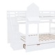 preview thumbnail 7 of 8, Full-Over-Full Castle Style Bunk Bed with 2 Drawers 3 Shelves and Slide - White