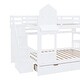 preview thumbnail 11 of 36, Full Over Full Wooden Bunk Bed with 2 Drawers & 3 Shelves, Castle Style Stairway Bedframe with Slide & Safety Guardrails