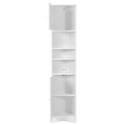 Corner Bathroom Storage Cabinet with Two Doors