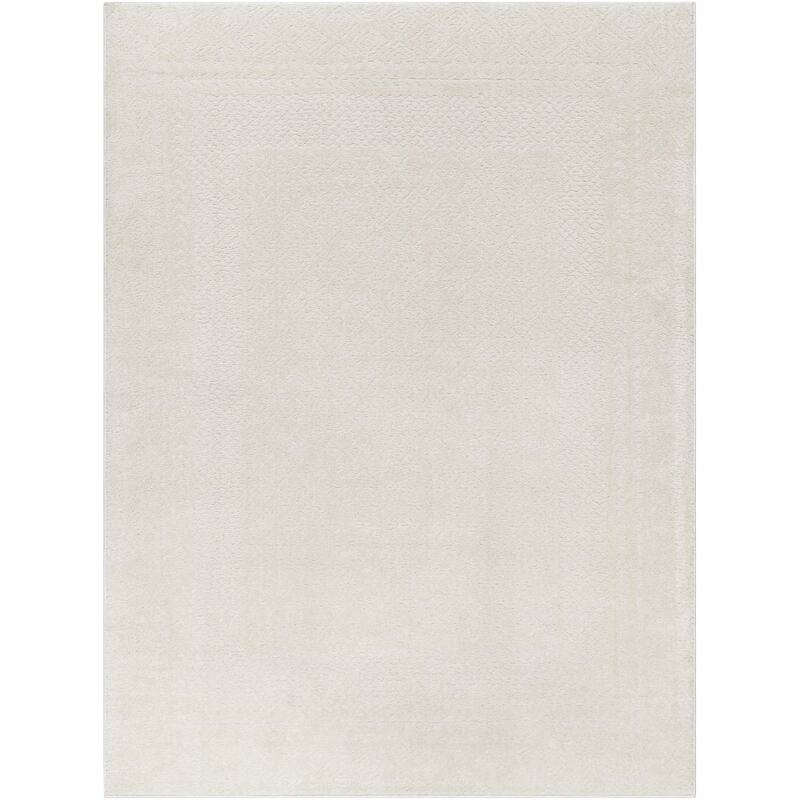 Livabliss Freud Bohemian Bordered Area Rug - 2' 7" x 7' 3" - Cream