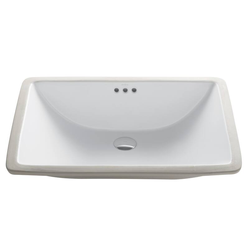 Kraus Elavo 23-1/4" Ceramic Undermount Bathroom Sink with Overflow - White