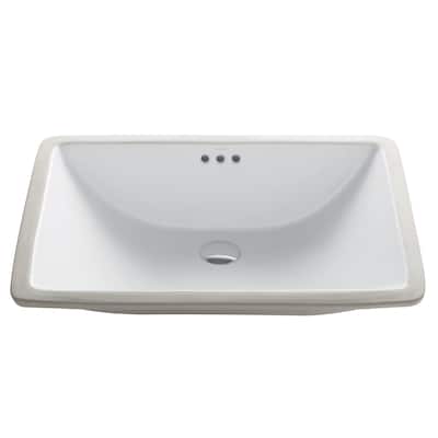 Kraus Elavo 23-1/4" Ceramic Undermount Bathroom Sink with Overflow