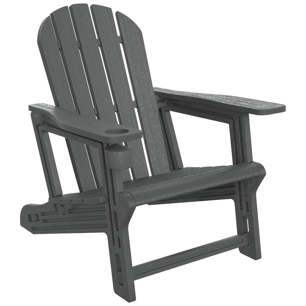 Coastline Outdoor Poly Adirondack Chair with Cup Holder