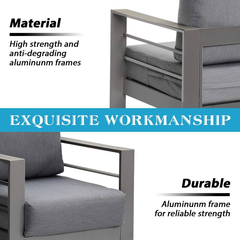Royalcraft 4 Piece Aluminum Outdoor Patio Furniture Set