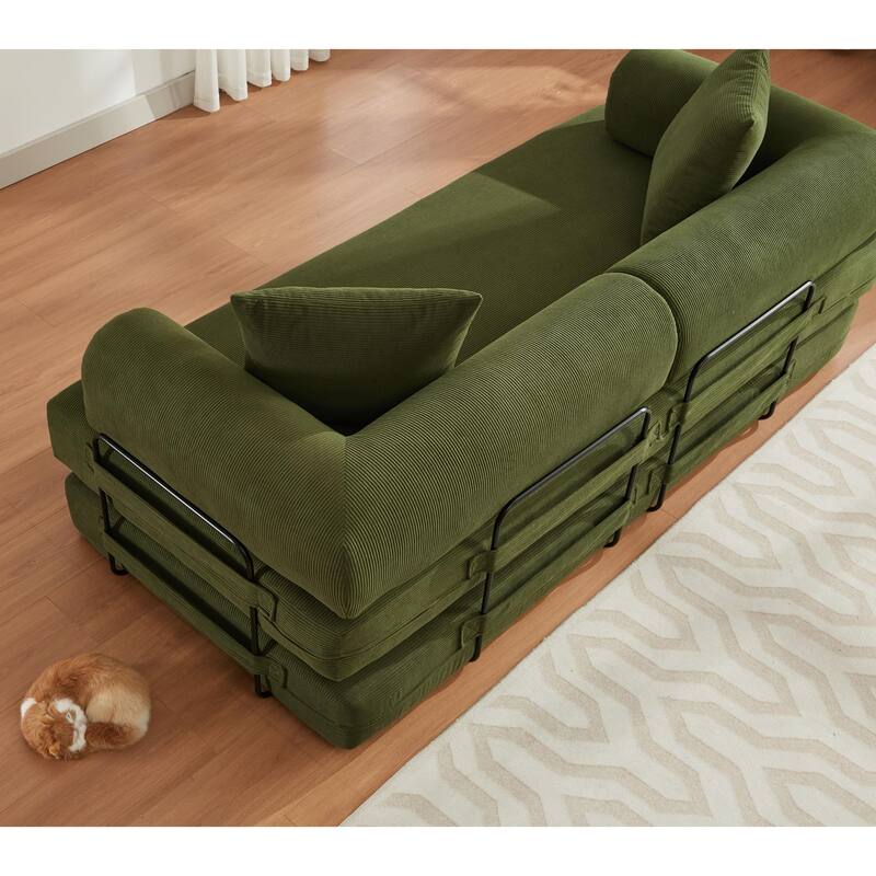 4-in-1 Convertible Modular Sleeper Sofa Bed with Foldable Design