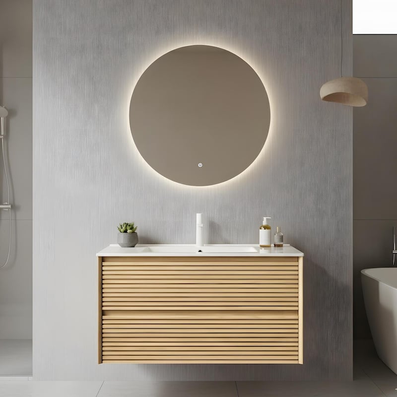 Modern Wall Mounted Bathroom Vanity with Sink