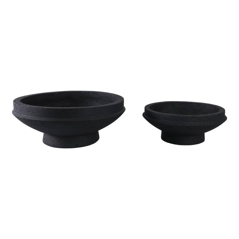 Pottery Fiberglass Planters Decorative Elevated Bowl Design (Set of 2) - 20" x 20" x 8"