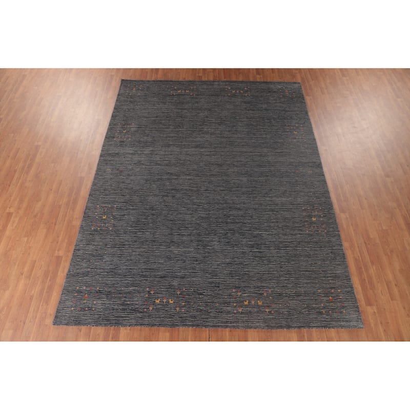 Striped Gabbeh Oriental Area Rug Wool Carpet - 8'9"x 11'6"