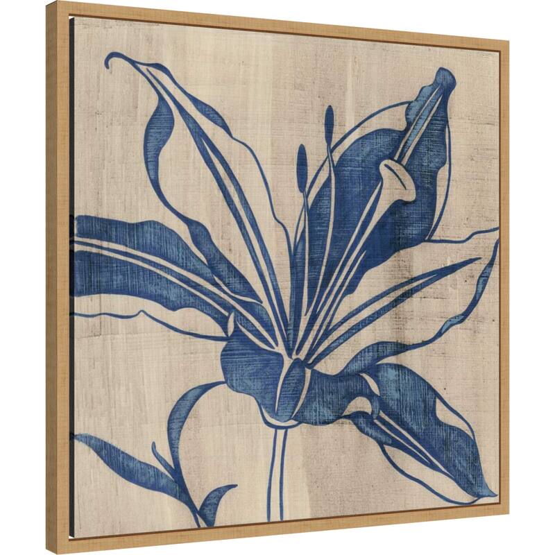 Indigo Lily by Chariklia Zarris (22 x 22 in.), Framed Canvas Wall Art Print