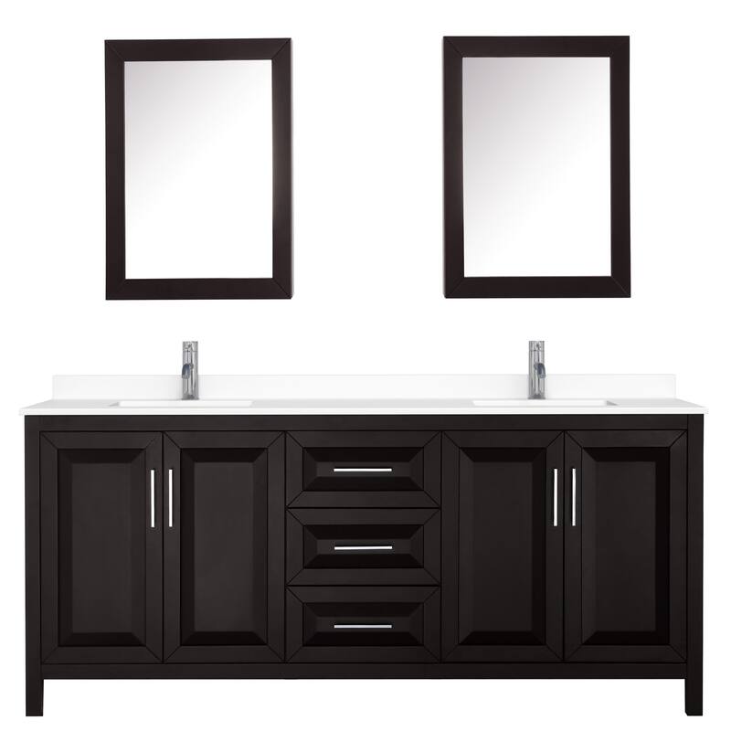 Daria 80 Inch Double Vanity, Cultured Marble Top, Medicine Cabinets