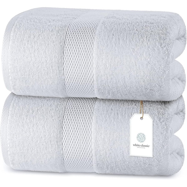 slide 2 of 94, White Classic Luxury Cotton Oversized Bath Sheet 35x70 - Set of 2 White