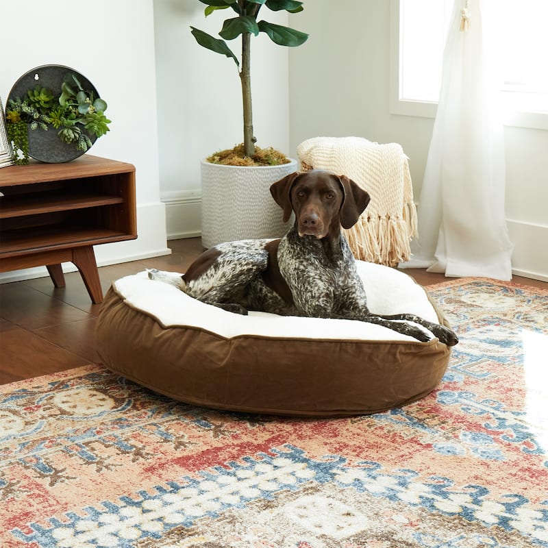 Happy Hounds Scout Deluxe Latte Round Dog Bed