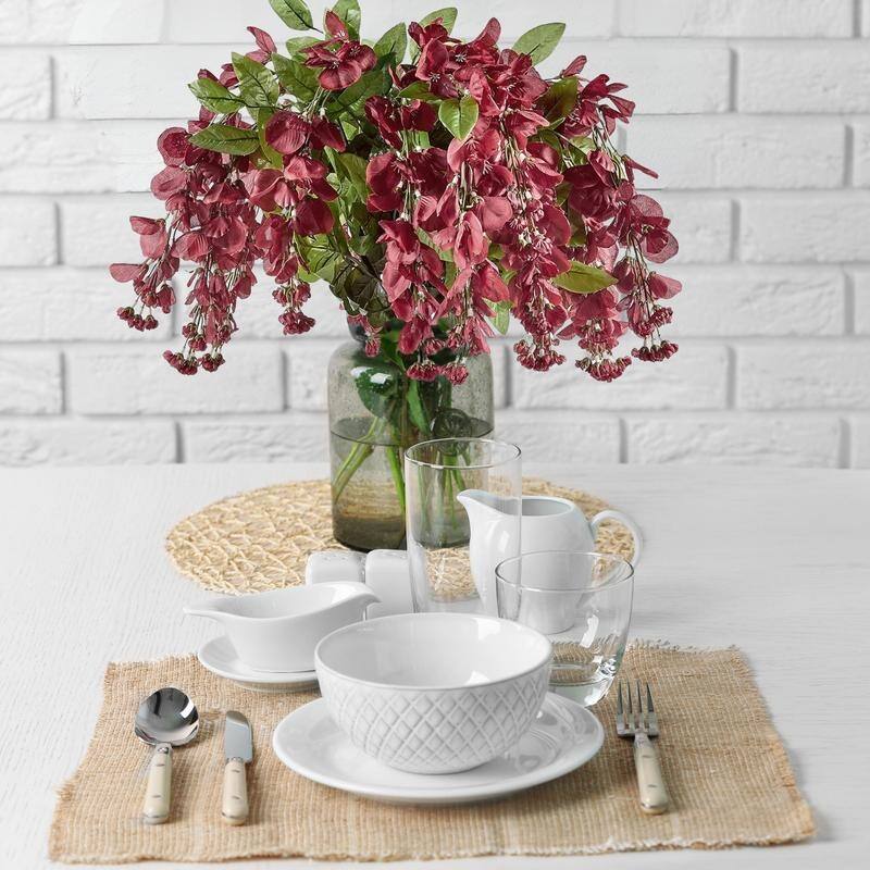 Faux Wisteria Flower Stems Bunch