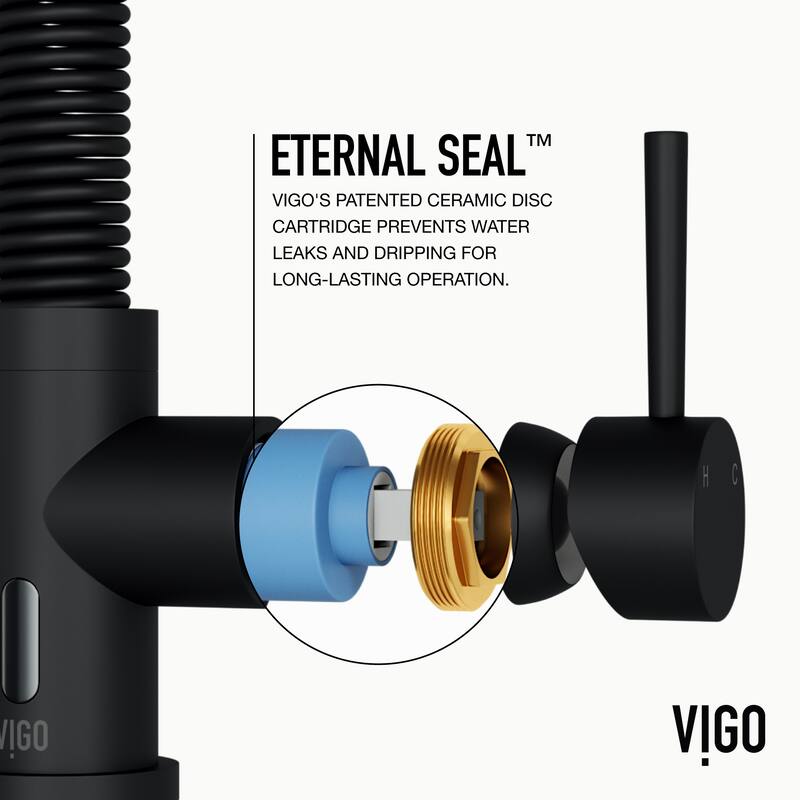 VIGO Edison 19" H Single Handle Pull-Down Sprayer Kitchen Faucet Set with Touchless Sensor