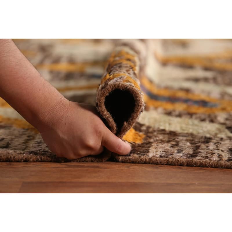 Modern Moroccan Rug Handmade Tribal Multi-Color Wool Carpet - 9'2" x 11'7"