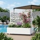 preview thumbnail 76 of 103, 72 in Metal Movable Planter Box with Trellis Privacy Screen Lockable Wheels White-Rectangle - 47"x47"