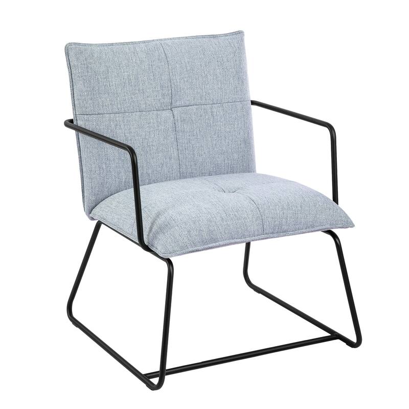 Linen Upholstered Accent Chair Armchair with Metal Frame - 31.5"H x 25.87"W x 19.3"D - Light Blue