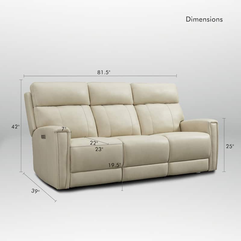 81.5'' Genuine Leather Zero Gravity Power Recliner Sofa with Power Headrest, USB&USB-C Port