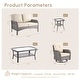 preview thumbnail 40 of 38, HOOOWOOO 5-piece Grey Wicker Chat Set Patio Conversation Set with Swivel Chairs