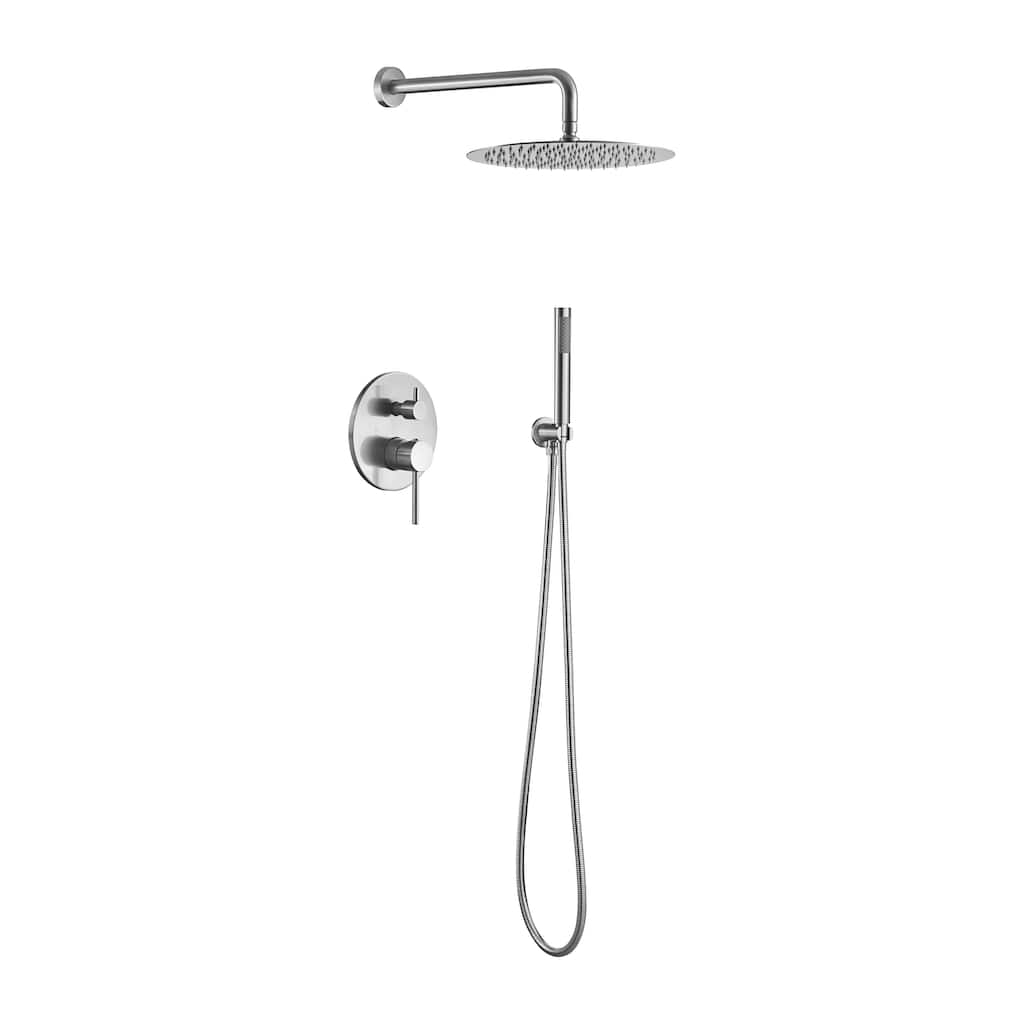 Shower System, Wall Mounted Shower Faucet Set with High Pressure 10"Stainless Steel Rain Shower head Handheld Shower Set