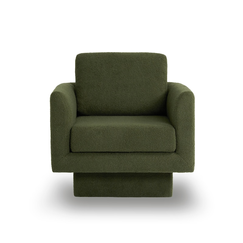 360° Modern Swivel Accent Chair,30" W Round Armchair,Thick Padded Single Lounge Sofa,Upholstered Comfy Barrel Chair,