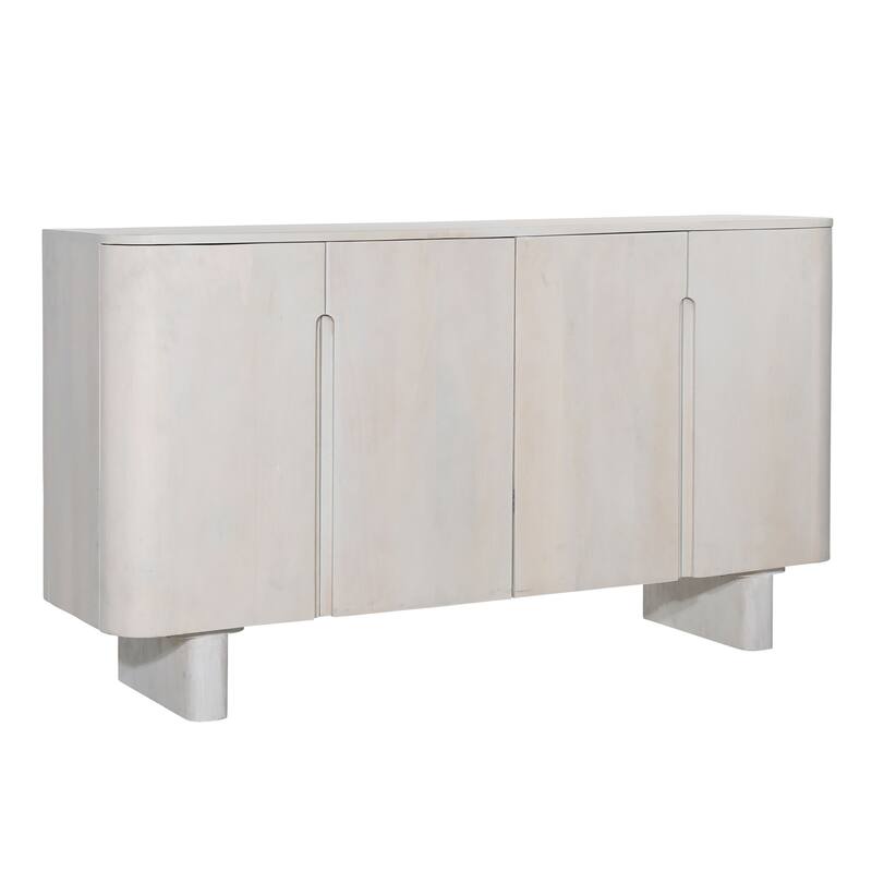 Essex 39" Tall 4-Door Cabinet, White