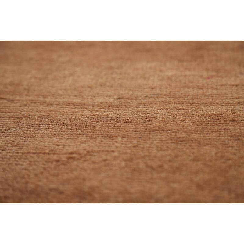 Light Brown Modern Gabbeh Oriental Area Rug Hand-Knotted Wool Carpet - 6'7" x 9'10"