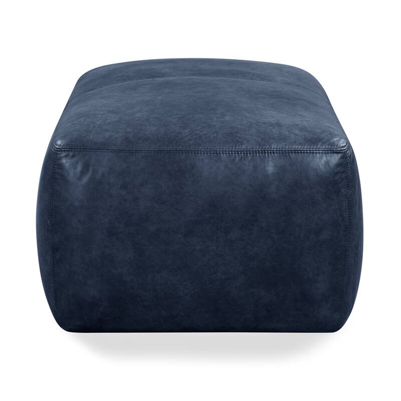 Poly & Bark Denver Leather Ottoman - Full Grain Genuine Italian Leather
