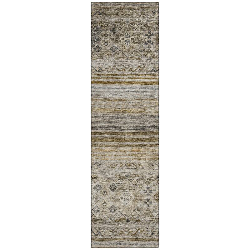 Machine Washable Indoor/ Outdoor Boho Moroccan Chantille Rug