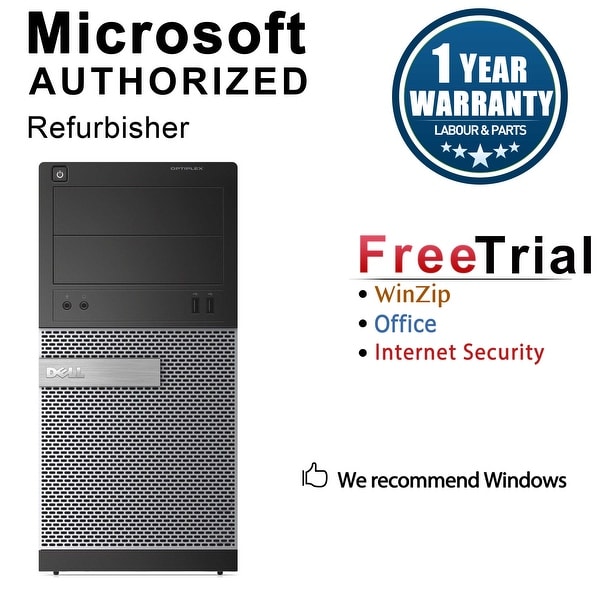 Dell OptiPlex 3010 Computer Tower Intel Core I3 3220 3.3G 8GB DDR3 500G Windows 10 Pro 1 Year Warranty (Refurbished) - Black