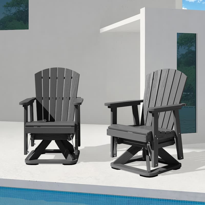 HDPE Adirondack Swivel Glider, Outdoor Patio Chair