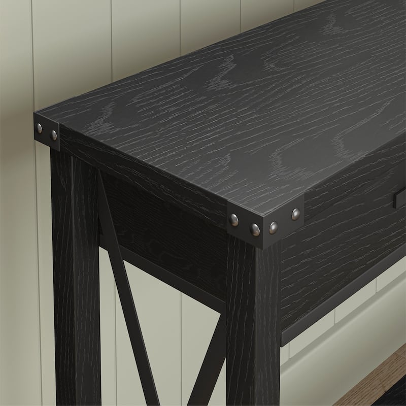 Sofa Table with Storage Shelf Side Design Accent Wood Entryway Table