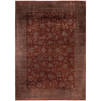 Overdyed One-of-a-Kind Hand-Knotted Area Rug - Red - 10' 1" x 14' 1"