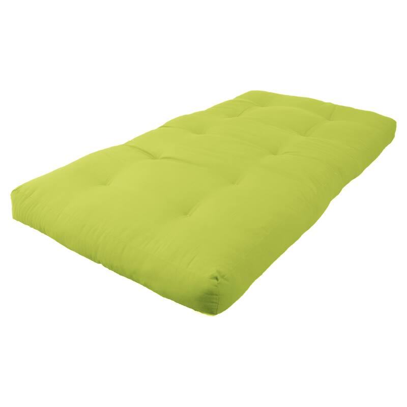 6-inch Thick Twill Futon Mattress (Twin, Full, or Queen) - Mojito Lime - Twin