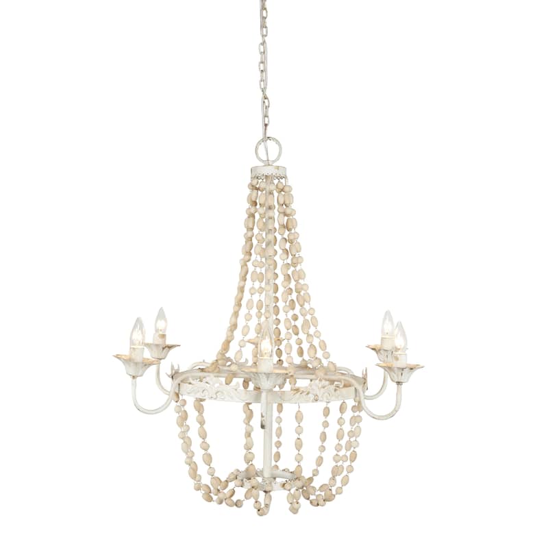 Wood Chandelier - White - Roche River Decor